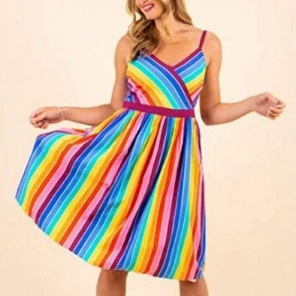 NWT Harkel Rainbow Stripe Dress US 18 / UK 22